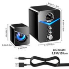 Computer Speakers System Stereo Bass Subwoofer Led Desktop Laptop Pc Usb Wired