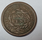 1856 Braided Hair Large  One Cent Coin Usa