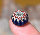 Antique Venetian Ground Seven Layer Chevron Italian Drawn Bead  African Trade