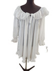 Vintage Willow Creek White Nightgown Sheer Short Cottagecore Prairie Ruffle 80s