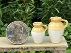 Miniature Dollhouse Fairy Garden Set 2 Ceramic Two-tone Jars   Buy 3 Save  6