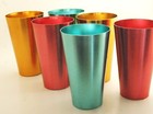 Set Of 6 Colorful Anodized Aluminum Drinking Glasses