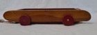 Vintage Wooden Pull Sting Child s Toy Wagon With Red Wheels And Grasp bead