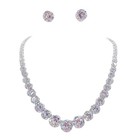 Luxury All Cz Cubic Zirconia Necklace Earrings Set Wedding Party Pageant Prom