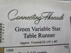 Connecting Threads Table Runner Fabric Kit   green  Variable Star  22 25  x 48 