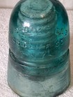 Antique 1900s Brookfield Beehive Aqua Blue Glass Insulator