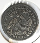 1821 Capped Bust Dime   Small  Date   Old Ten Cents   Silver   Fine F Details