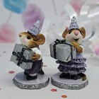 Wee Forest Folk M-223 And M-224 Birthday Party Boy And Girl In Plum  Set Of 2