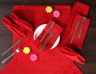 Ramanta Home Red 100  Cotton Dinner Napkins Set Of 12   18x18 Inch Washable