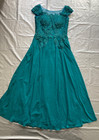 Women Size L Green Chiffon The Mother Of Bride Dress Lace Formal Evening Gown