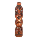Maori Tiki Figure Shell Eyes Kauri Wood Hand Carved New Zealand Vintage 7  Tall