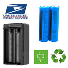 2pcs 3000mah Batteries 3 7v Rechargeable Battery   Charger For Torch Flashlight