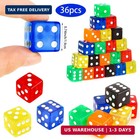 36 Pieces Casino Dice Set 19mm Large Dice Game Acrylic 6 Sided Colored Dice Bulk