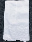6 Pieces Fine Linen Handmade Embroidered White Guest Towel 14x22  Hemstitched