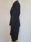 Vintage 1930s   1940s German Black Dress With Rabbit Fur Trim Peplum Ww2 B34 W29