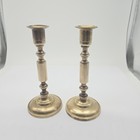 Vintage Set Of 2 Solid Brass Candlestick Holders Classic 7 5 