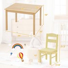 Kids 5 Piece Table Chair Set Pine Wood Multicolor Children Play Room Furniture
