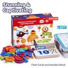 Alphabet Flash Cards Wooden Letter Abc Learning Spelling Sorter Educational