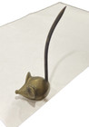 Brass Mouse With Tail Desk Memo Note Receipt Post It Ring Holder Vintage