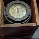 U s  Navy Bureau Of Ships Wwii Magnetic Compass Gimbal Mount W  Wood Case