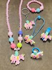 1 Set Unicorn Necklace Bracelet Jewelry Girls Little Kids  Easter Birthday Gift