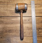Antique Rock Maple Wooden Gavel Judge Auctioneer Lawyer Nyc Court Mallet 10       us