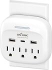 Multi Plug Outlet Extender With Usb C  3 Outlets Surge Protector 600j Wall Plug