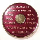 1 Year Aa Sobriety Coin Medallion- Red Gold Enamel One 1st Recovery Bps Chip