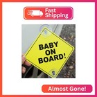 2pcs Baby On Board Signs With Suction Cups  5 x5  Reusable Baby Safety Warning D