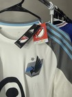 Adidas Minnesota United Fc White Gray Light Blue Mls Soccer Jersey Size M