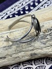Vintage Native American Silver Onyx Signed Cuff Bracelet