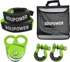 Off-road Recovery Kit W  Tow Strap tree Saver snatch Block Pulley d Ring Shackle