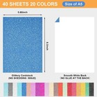 40 Sheets 20 Colors Glitter Cardstock  Cricut Paper Cardstock  No-shed Sparkly