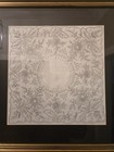 Antique Hanky Framed Appenzell Linen Lace Heavily Embroidered Bridal Wedding