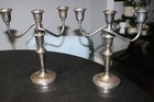Pair Vintage Convertible 3 Candle Silver Candlesticks - English Silver Mfg Corp