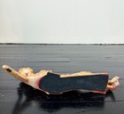 Vintage Large Hand Carved Wood Gold Gilt Reclining Buddha Statue