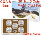 2019 S Us Mint Proof Set Atb 5 Clad Quarters Box Coa Lowell - Frank Church 19ap