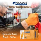 100 1000 Pcs 8 Mil Heavy Duty Orange Nitrile Gloves Diamond Grip Work Gloves