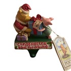 Vtg Disney Pooh Piglet Christmas Stocking Hanger Midwest Cannon Falls Cast Iron