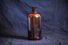 Vintage Antique Brown Glass Bottle Chemicals Or Medicine