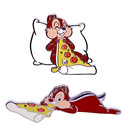 Disneyland Paris Movie Night Pin 2025 Chip   Dale Eating Pizza On A Pillow