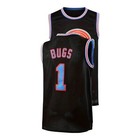 Tune Squad Space Jam Bugs Bunny Basketball Movie Jersey Costume Black Large