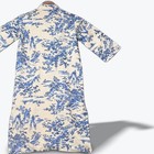 Authentic Asian Silk Kimono Vintage Blue Toile Pure Silk Midi Dress Robe Japan