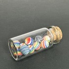Set Of 10 Peewee Contemporary Handmade Art Glass Swirl Marbles   Storage Jar Mib