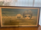 Vintage Beachead 1963  big Eye  Walter Keane Framed Art