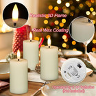 Flameless Led Candles 6pcs With Remote Timer 3d Flame Ivory 4 5x1 9 