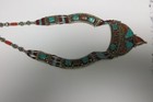 Southwestern Turquoise   Coral Necklace - Sterling Silver - Vintage Handmade