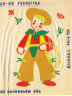 1640s 50s Meyercord Fabrical Iron Ontransfer Cowboy Ropin   6404 Original