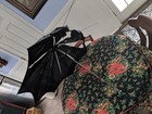 Antique 1800s Mourning Parasol Umbrella Steel Ribs Mop Inlay For Restoration
