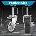 3 Inch Caster Wheels Threaded Stem Casters Set Of 4 Heavy Duty Swivel Wheel New 